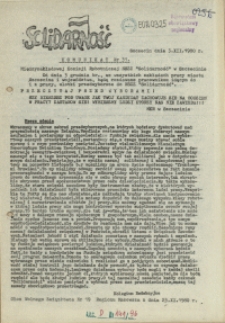 Komunikat Międzyzakładowej Komisji NSZZ "Solidarność". 1980 nr 31