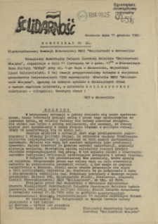 Komunikat Międzyzakładowej Komisji NSZZ "Solidarność". 1980 nr 36