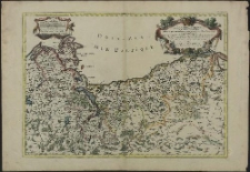 Le Duché de Pomeranie compris sous le Cercle de la Haute Saxe divisé suivant qu'il est presentement partagé entre la Couronnr de Suede et l'Eslecteur de Brandebourg, ou sont Les Duchés de Pomeranie, de Stettin, de Wolgast, de Bardt, de Cassubie, et de Vandalie, la Principaute et Isle de Rugen, le Comté de Gutzkow, les Seigneuries de Louwenborch, et de Butow