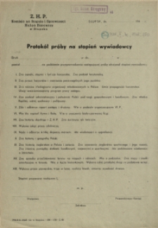 Protokół próby na stopień wywiadowcy
