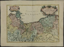 Le Duché de Pomeranie compris sous le Cercle de la Haute Saxe divisé suivant qu'il est presentement partagé entre la Couronne de Suede et l'Electeur de Brandebourg, ou sont les Duchés de Pomeranie, de Stetin, de Wolgast, de Bardt, de Cassubie, et de Butow