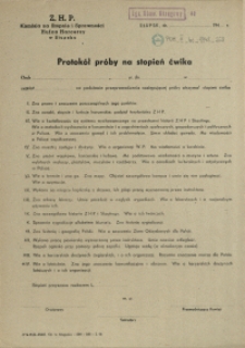 Protokół próby na stopień ćwika