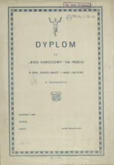 Dyplom za "Bieg Narodowy" na przełaj w dniu "Święta Pracy" [...]