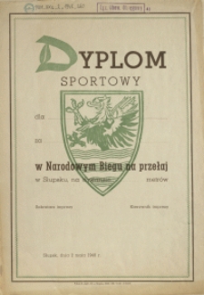 Dyplom Sportowy w Narodowym Biegu na przełaj