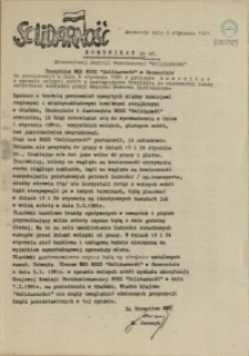 Komunikat Stoczniowej Komisji Robotniczej NSZZ "Solidarność". 1981 nr 47