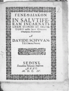 Genethliakon In Salutiferam Incarnationem Domini Et Salvatoris nostri Jesu Christi [...]