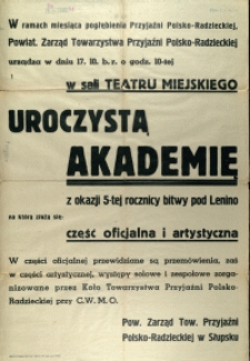 [Afisz. Inc.:] W ramach miesiąca pogłębiania Przyjaźni Polsko-Radzieckiej [...]