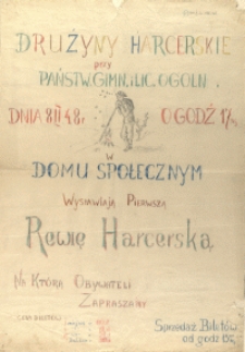 [Afisz. Inc.:] Drużyny Harcerskie przy Państw. Gimn. i Lic. Og&oacute;ln. [...]