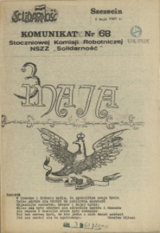 Komunikat Stoczniowej Komisji Robotniczej NSZZ "Solidarność". 1981 nr 68