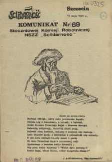 Komunikat Stoczniowej Komisji Robotniczej NSZZ "Solidarność". 1981 nr 69