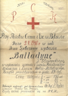 [Afisz. Inc.:] Koło Młodzieży P C K przy Państw. Gimn. i Lic. w Bytowie [...]