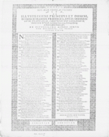 Gratiae Opt. Max. Trino Ac Vni Deo actae, Ob Illvstrissimi Principis Et Domini, Domini Iohannis Friderici, Dvcis Sedinensivm, Pomeraniae [...] &c. Ex Difficilimo Morbo Servatam Divinitvs, Et Prorogatam Vitam