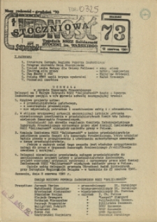 Jedność Stoczniowa : tygodnik NSZZ "Solidarność" Stoczni im. Warskiego. 1981 nr 73