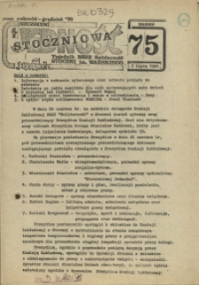 Jedność Stoczniowa : tygodnik NSZZ "Solidarność" Stoczni im. Warskiego. 1981 nr 75