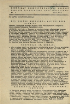 Komunikat Prezydium Zarządu Regionu Pomorza Zachodniego NSZZ "Solidarność". 1981 nr 2