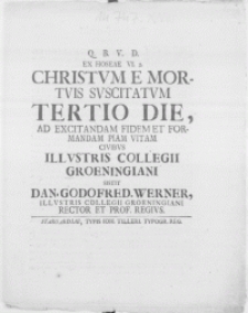 Ex Hoseae VI. 2 Christum e mortuis suscitatum tertio die