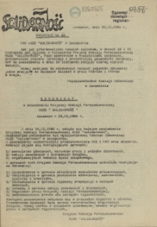 Komunikat Prezydium Zarządu Regionu Pomorza Zachodniego NSZZ "Solidarność". 1981 nr 22
