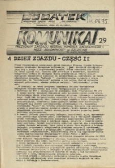 Komunikat Prezydium Zarządu Regionu Pomorza Zachodniego NSZZ "Solidarność". 1981 nr 29