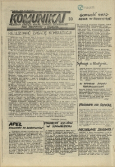 Komunikat Prezydium Zarządu Regionu Pomorza Zachodniego NSZZ "Solidarność". 1981 nr 33