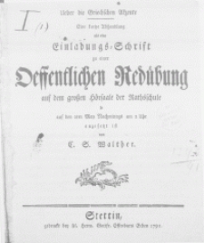 Ueber die Griechschen Akzente : Eine kurtze Abhandlung als eine Einladungs-Schrift zu einer Oeffentlichen Redübung auf dem grossen Hörsaale der Rathsschule so auf den 2ten May [...] angesetzt ist