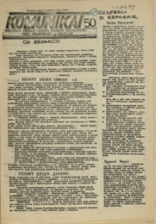 Komunikat Prezydium Zarządu Regionu Pomorza Zachodniego NSZZ "Solidarność". 1981 nr 50