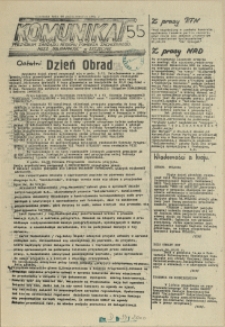 Komunikat Prezydium Zarządu Regionu Pomorza Zachodniego NSZZ "Solidarność". 1981 nr 55