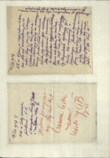 Listy Stanisława Ignacego Witkiewicza do żony Jadwigi z Unrugów Witkiewiczowej. List z 13.12.1927. List z 14.12.1927.