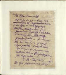 Listy Stanisława Ignacego Witkiewicza do żony Jadwigi z Unrugów Witkiewiczowej. List z 22.09.1928