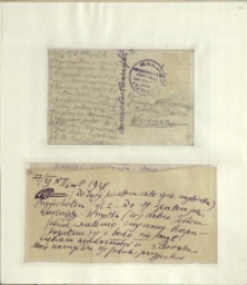 Listy Stanisława Ignacego Witkiewicza do żony Jadwigi z Unrugów Witkiewiczowej. Kartka pocztowa z 21.10.1928. List z 27.12.1928.