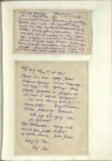 Listy Stanisława Ignacego Witkiewicza do żony Jadwigi z Unrugów Witkiewiczowej. List z 11.01.1929. List z 13.01.1929.