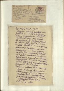 Listy Stanisława Ignacego Witkiewicza do żony Jadwigi z Unrugów Witkiewiczowej. Kartka pocztowa z 05.02.1929. List z 06.02.1929.