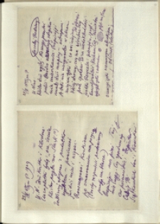 Listy Stanisława Ignacego Witkiewicza do żony Jadwigi z Unrugów Witkiewiczowej. List z 24.03.1929. List z 25.03.1929.