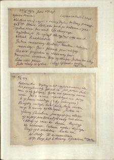 Listy Stanisława Ignacego Witkiewicza do żony Jadwigi z Unrugów Witkiewiczowej. List z 30.09.1929. List z 02.10.1929.