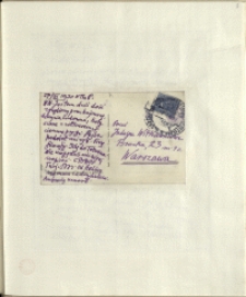 Listy Stanisława Ignacego Witkiewicza do żony Jadwigi z Unrugów Witkiewiczowej. Kartka pocztowa z 27.06.1930.