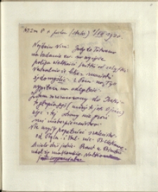 Listy Stanisława Ignacego Witkiewicza do żony Jadwigi z Unrugów Witkiewiczowej. List z 01.07.1930.