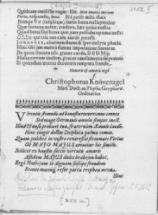 [Panegiryki z okazji uzyskania przez Johannesa Majusa stopnia doktora medycyny]