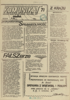 Komunikat Prezydium Zarządu Regionu Pomorza Zachodniego NSZZ "Solidarność". 1981 nr 71