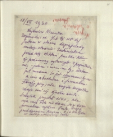 Listy Stanisława Ignacego Witkiewicza do żony Jadwigi z Unrugów Witkiewiczowej. List z 18.07.1930.