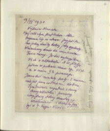 Listy Stanisława Ignacego Witkiewicza do żony Jadwigi z Unrugów Witkiewiczowej. List z 19.07.1930.