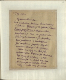 Listy Stanisława Ignacego Witkiewicza do żony Jadwigi z Unrugów Witkiewiczowej. List z 23.07.1930.