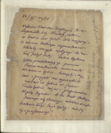 Listy Stanisława Ignacego Witkiewicza do żony Jadwigi z Unrugów Witkiewiczowej. List z 24.07.1930.