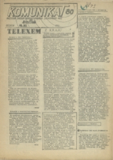 Komunikat Prezydium Zarządu Regionu Pomorza Zachodniego NSZZ "Solidarność". 1981 nr 80