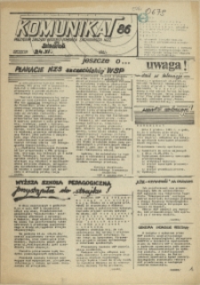 Komunikat Prezydium Zarządu Regionu Pomorza Zachodniego NSZZ "Solidarność". 1981 nr 86