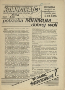 Komunikat Prezydium Zarządu Regionu Pomorza Zachodniego NSZZ "Solidarność". 1981 nr 95