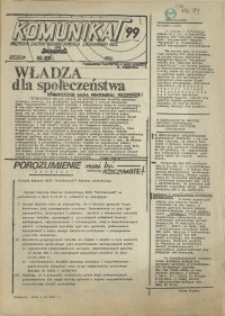 Komunikat Prezydium Zarządu Regionu Pomorza Zachodniego NSZZ "Solidarność". 1981 nr 99