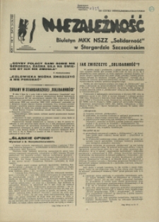 Niezależność : biuletyn informacyjny NSZZ "Solidarność" w Stargardzie Szczecińskim. 1981 nr 9
