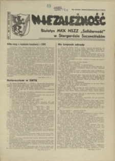 Niezależność : biuletyn informacyjny NSZZ "Solidarność" w Stargardzie Szczecińskim. 1981 nr 19