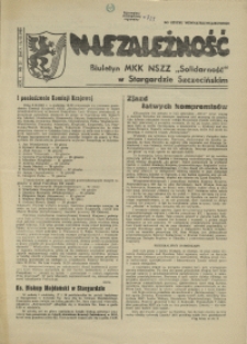 Niezależność : biuletyn informacyjny NSZZ "Solidarność" w Stargardzie Szczecińskim. 1981 nr 21