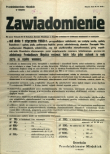 [Afisz] Zawiadomienie : [należność za zużytą wodę]