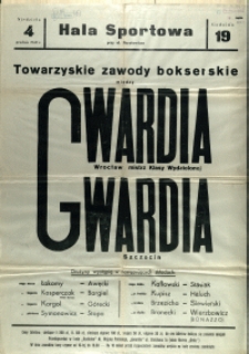 [Afisz. Inc.:] Towarzyskie zawody bokserskie